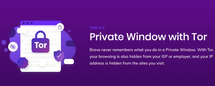 Finestra privata Brave con Tor