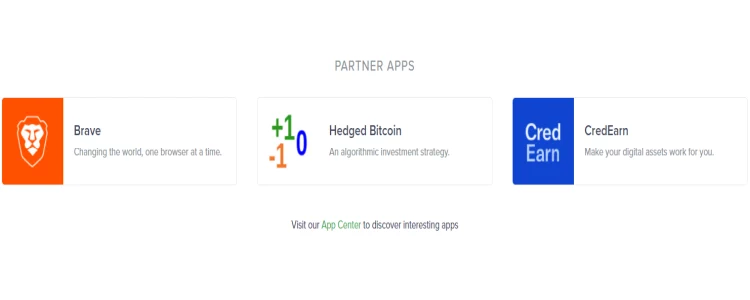 Clicca sulla app Brave Partner app Uphold