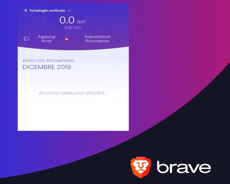 Gestione portafoglio BAT token Brave