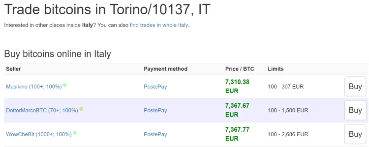 Comprare BTC su LocalBitcoins LocalBitcoins Bitcoin Torino