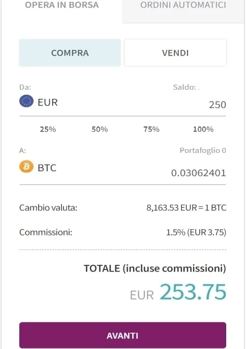 Modulo acquisto criptovalute Skrill