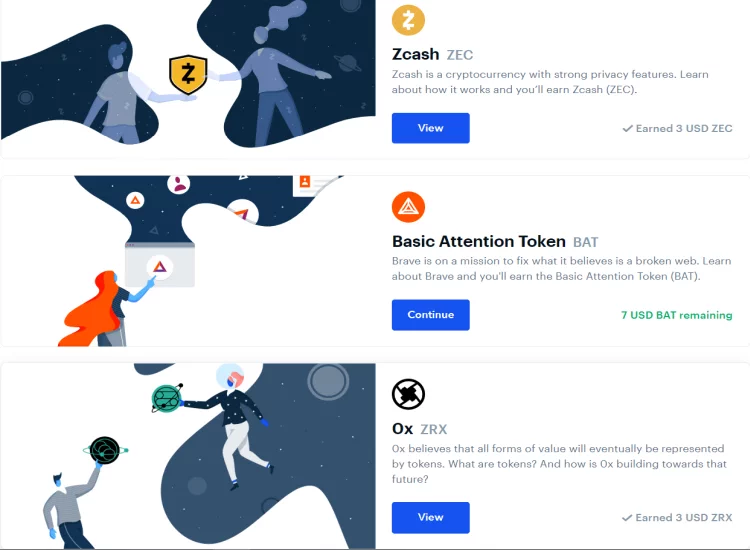 Coinbase Earn paga