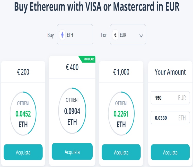 Procedura acquisto ETH su Cex.io Compra ethereum con prepagata PayPal