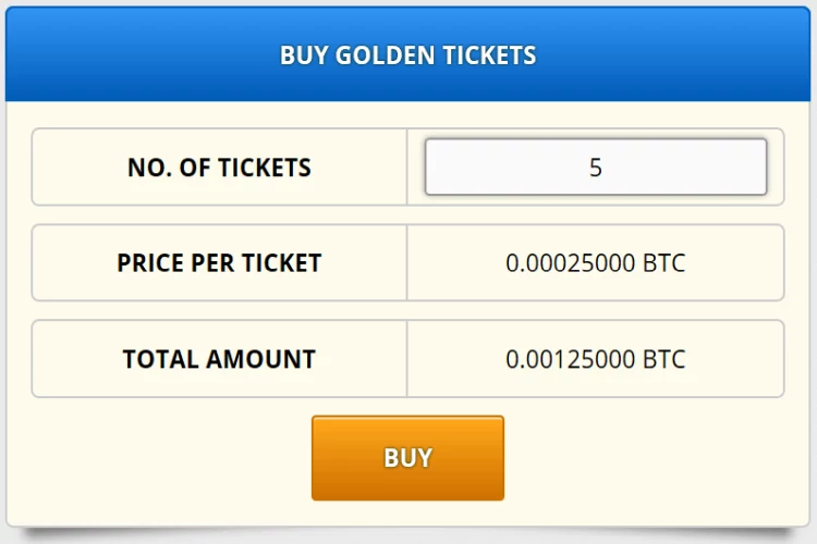 Compra Golden Ticket su Freebitcoin
