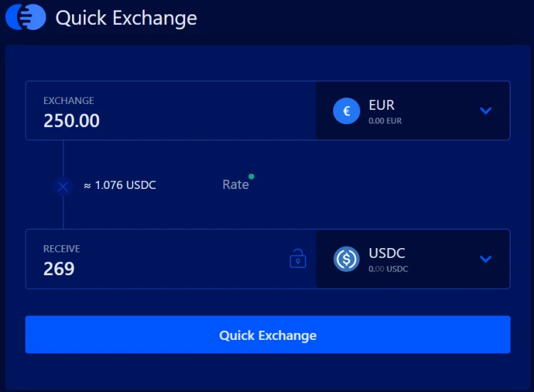Acquista il token USDC con euro Acquista USDC con euro