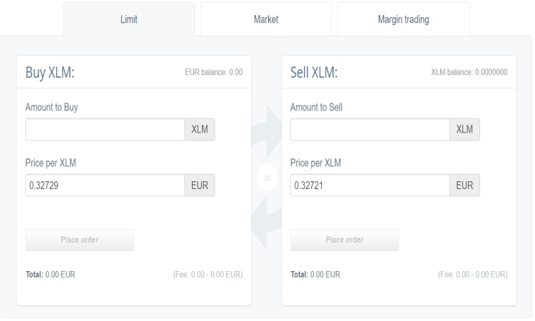 Imposta l'ordine di acquisto Investi in lumen XLM