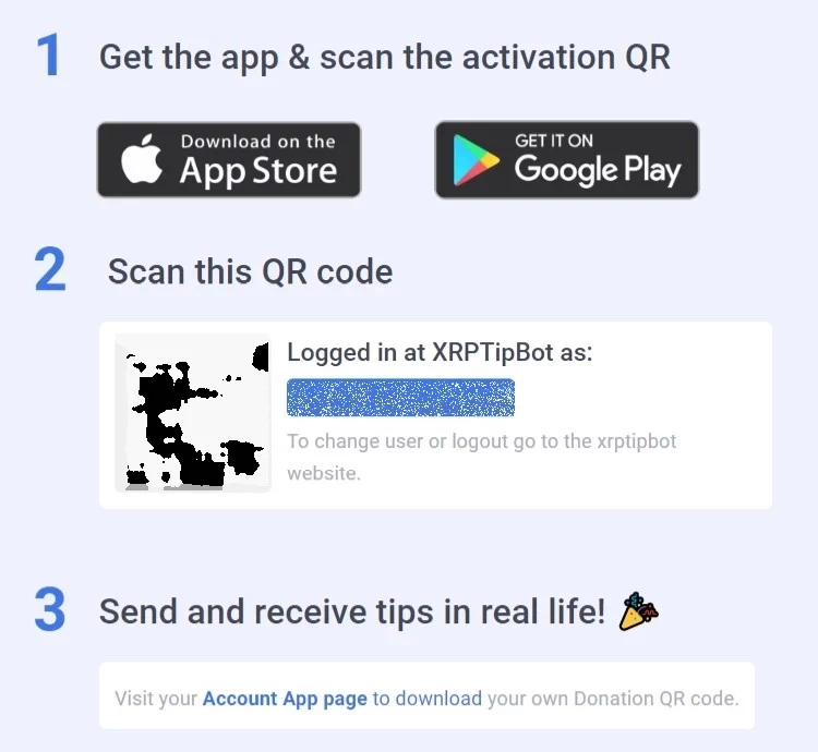 App mobile XRP Tip Bot