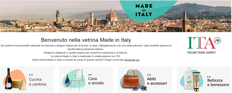 Vetrina Made in Italy Amazon