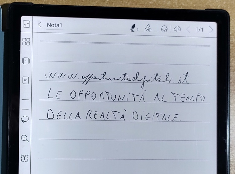 Nota scritta a mano su Boox Note 3 Scrivere e prendere appunti su ebook reader