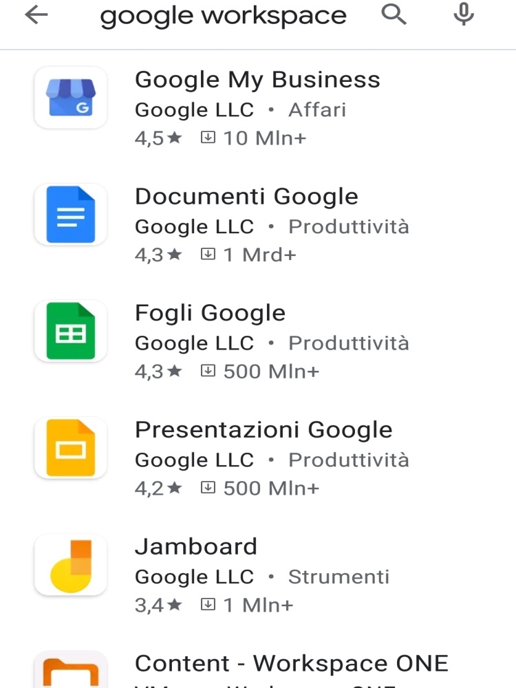 App mobile di Workspace Google Google Workspace mobile