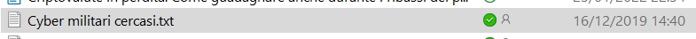 Screenshot file dello scritto Cyber militari cercasi