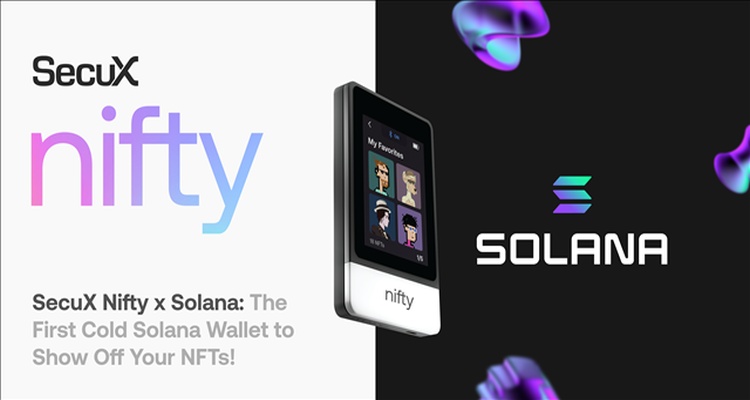 Annuncio supporto dei Solana NFT SecuX Nifty wallet supporta NFT Solana